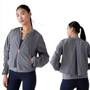 Athleta Women’s Wayfarer Bomber Jacket Coastline Blue size large